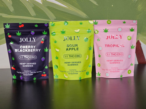 Jolly 1:1 Gummy 15 Count Pouch 15mg CBD 15mg THC