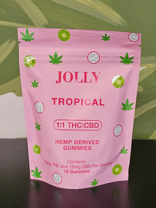 Jolly 1:1 Gummy 15 Count Pouch 15mg CBD 15mg THC