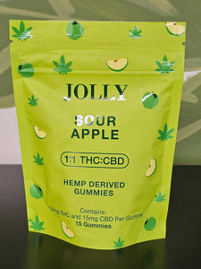 Jolly 1:1 Gummy 15 Count Pouch 15mg CBD 15mg THC