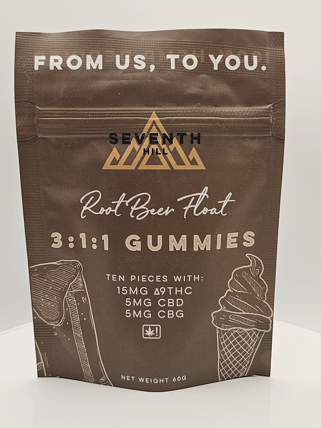 Seventh Hill Root Beer Float Gummies 10 Pack 15mg THC