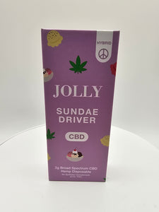 Jolly Sundae Driver Disposable Broad Spectrum CBD Vape Pen 2 Gram