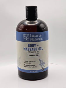 Lazarus Naturals Full Spectrum CBD BODY + MASSAGE OIL 4000mg