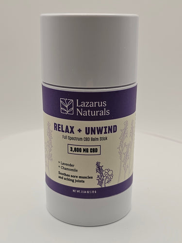 Lazarus Naturals Relax + Unwind Full Spectrum CBD Balm Stick 3,600mg