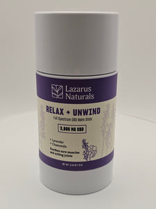 Lazarus Naturals Relax + Unwind Full Spectrum CBD Balm Stick 3,600mg