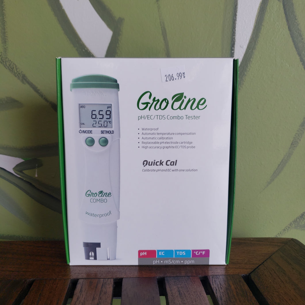 GroLine Waterproof Combo Tester for pH, EC, TDS (ppm)