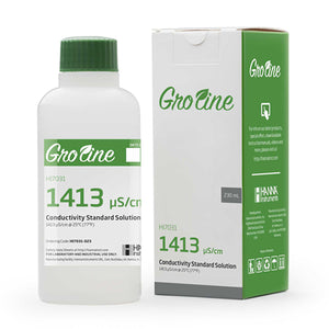 GroLine 1413 µS/cm Conductivity Standard with Certificate (230mL Bottle)