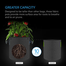 AC Infinity HEAVY DUTY FABRIC POTS, 10 GALLON, 5-PACK