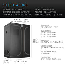 AC Infinity CLOUDLAB 743D, 2-IN-1 GROW TENT 48" X 36" X 72"