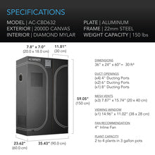 AC Infinity CLOUDLAB 632D GROW TENT 36" X 24" X 60"